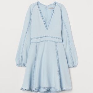 NWT Light Blue H&M lace trim dress